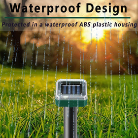 PestMentor outdoor waterproof stake shown in sunny yard