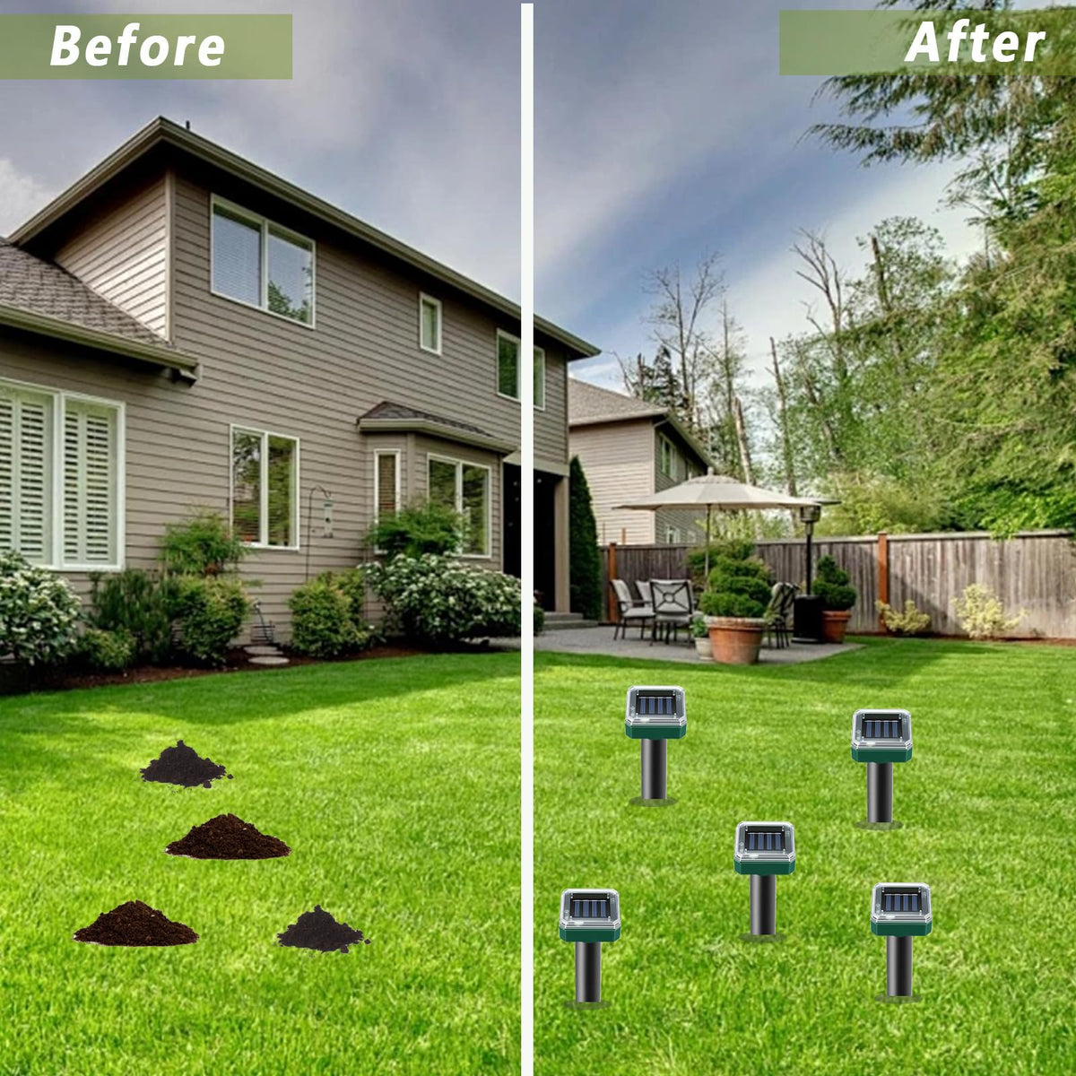 PestMentor Solar Mole Repellent range-signal showcases wide protection