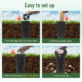 Pestoptek marker flag marks stations around garden perimeters
