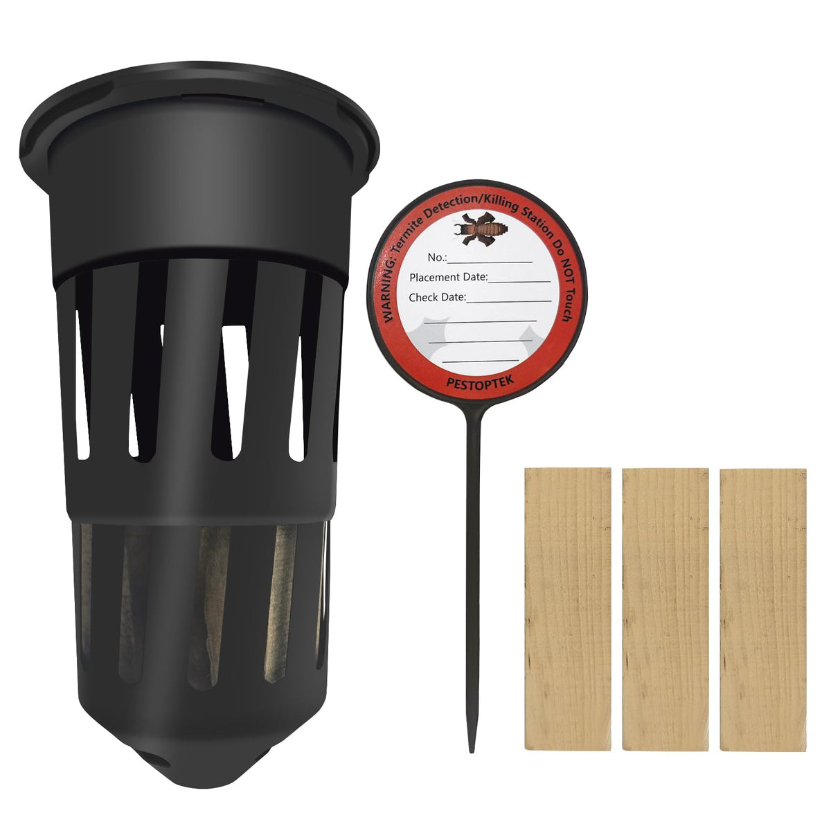 Pestoptek termite monitoring base ready for outdoor installation
