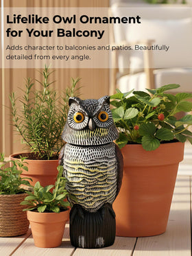 Pestvanish waterproof outdoor owl sculpture designed for year-round display