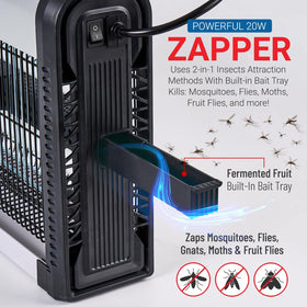 PestWar advanced 2-in-1 indoor bug zapper side view showing compact design for discreet placement.