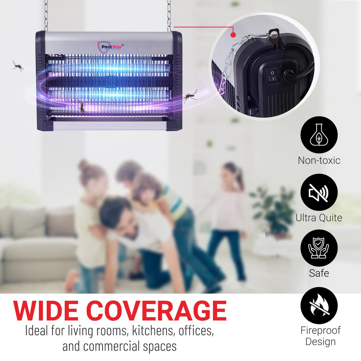 PestWar indoor-use suited for kitchen, office, and storefront environments.