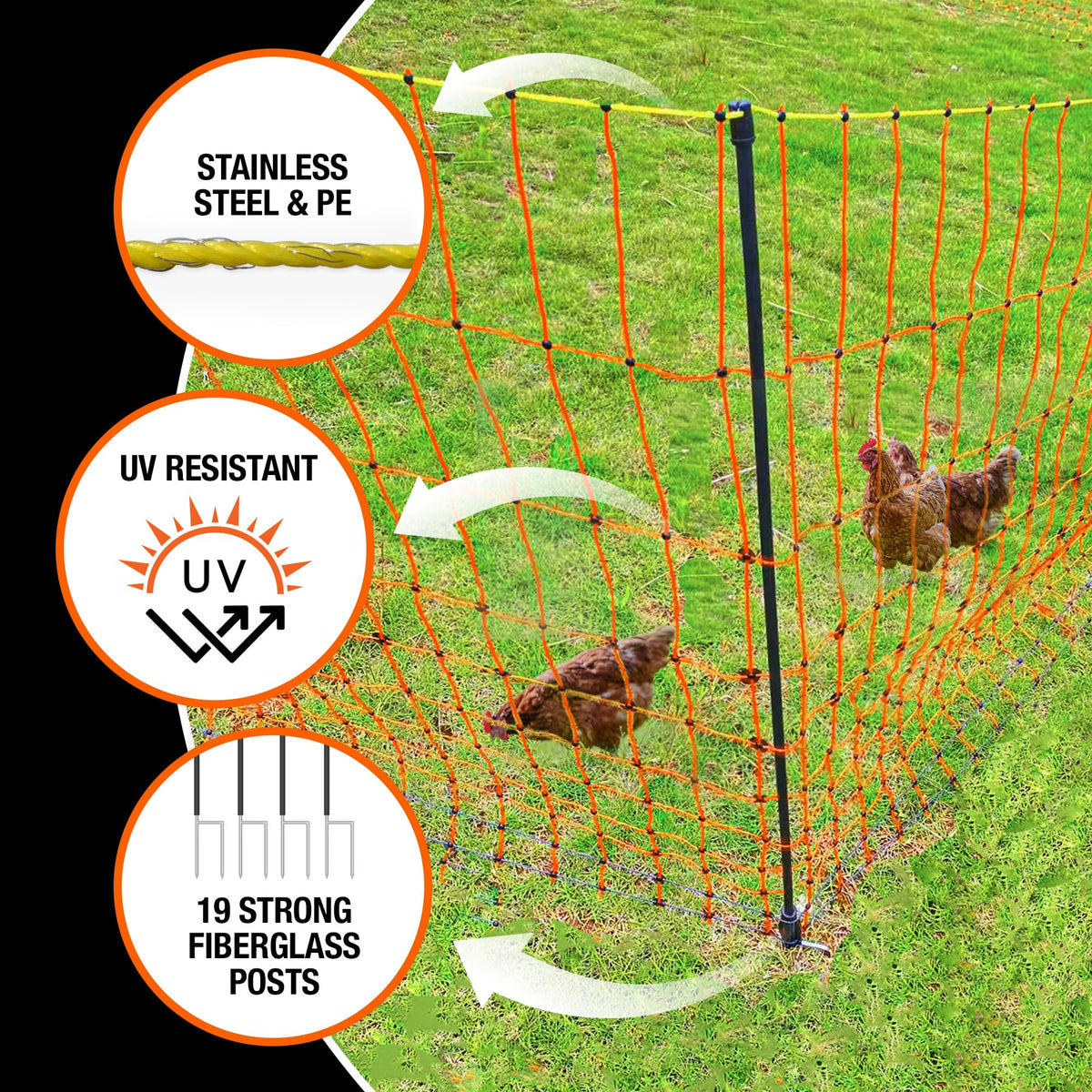 Pet & Livestock HQ bottom non-electrified strands prevent weed shorts.