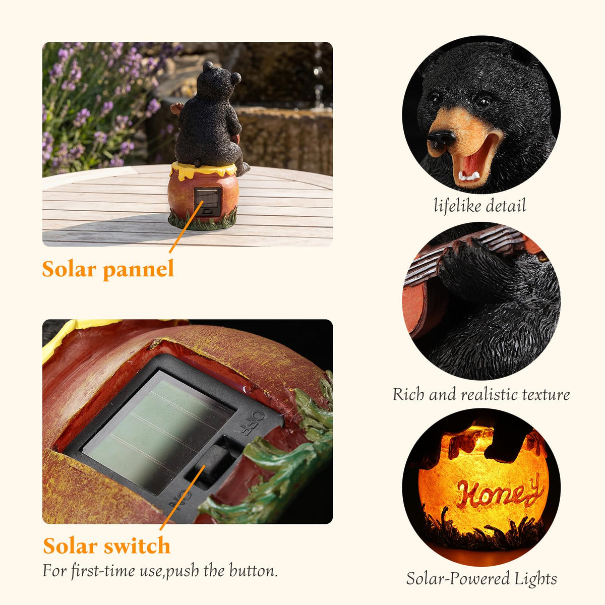 PETAFLOP solar-powered lighting requires no wiring, simplifying outdoor setup.