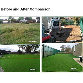 Petgrow rubber-backed grass with drainage holes ensures quick dry after rain.