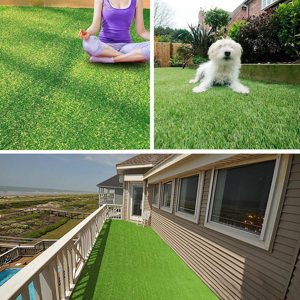 Petgrow rubber-backed turf with drainage holes ensures quick drying after rain.