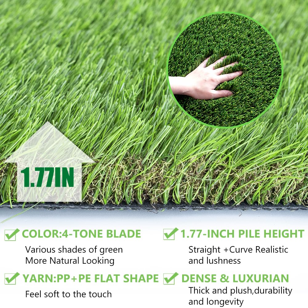 Petgrow ultrathick turf with 4-tone design creates a lush, natural-looking yard.