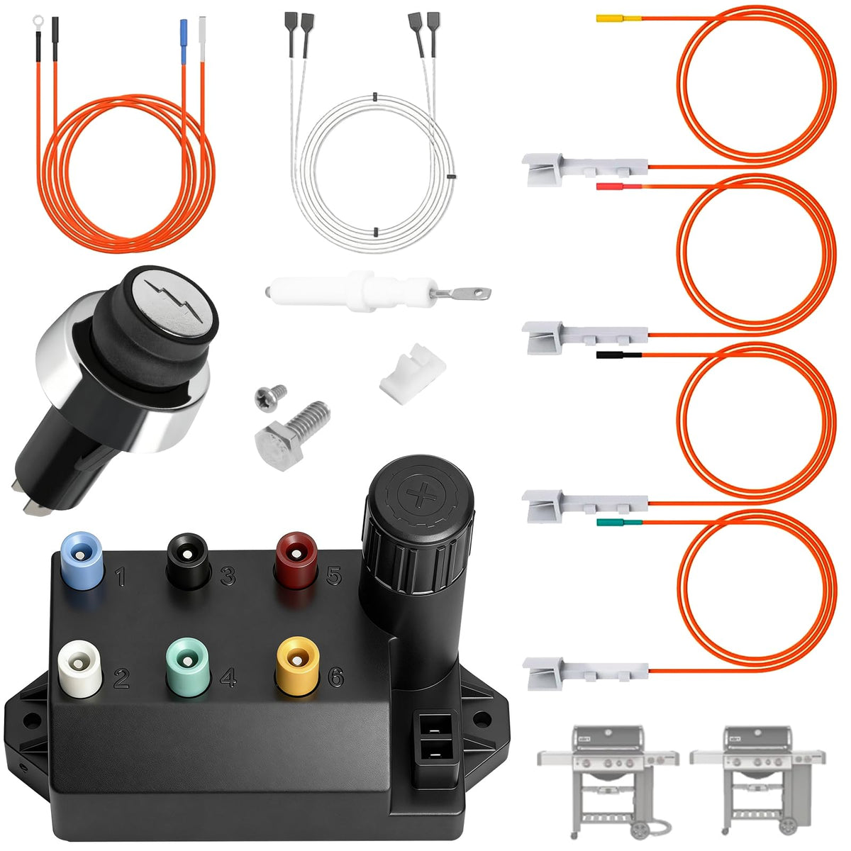 PETKAO 67532 igniter kit switch close-up for Weber GS4, reliable ignition ready when grilling