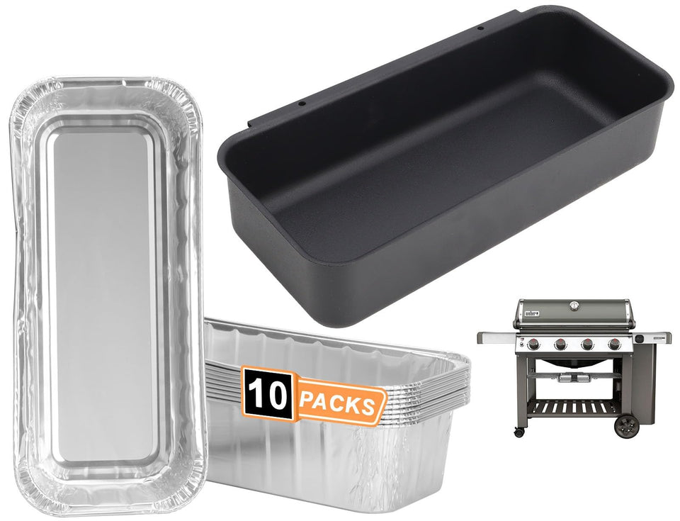 PETKAO 70379 grease tray kit for Weber Genesis II keeps grill clean and easy to replace.