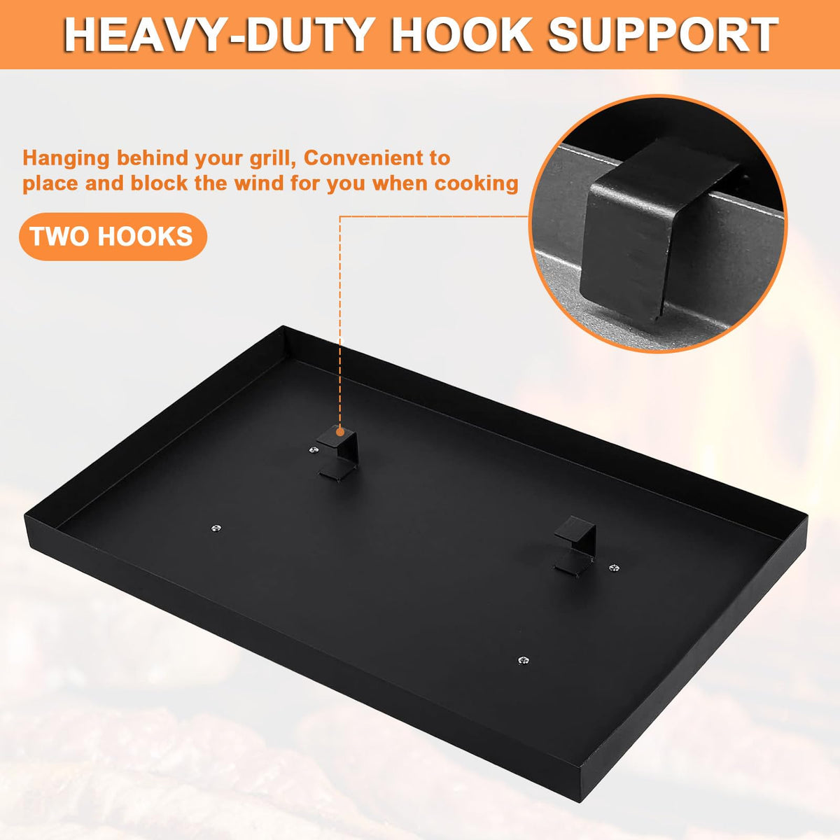 PETKAO 28-inch Blackstone cover with hanging hooks saves space.
