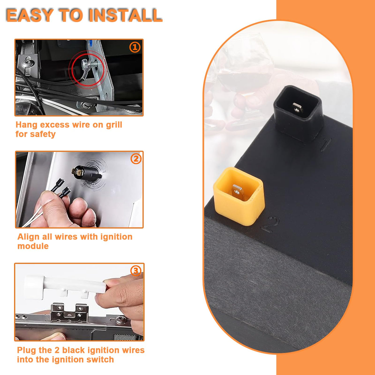 PETKAO chrome cover protects the ignition switch on Weber Spirit II.