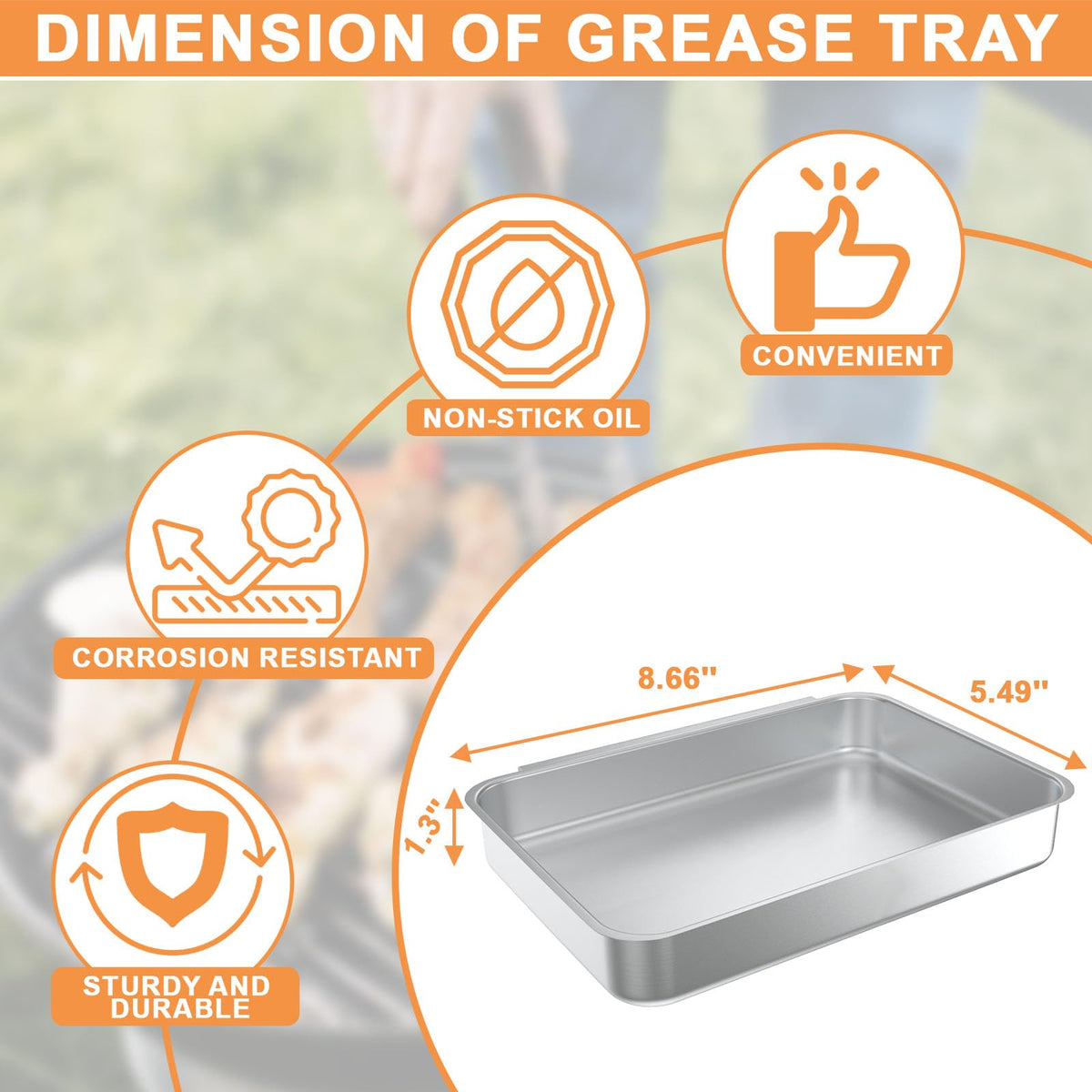 PETKAO drip-pan kit attached for simple grease management.