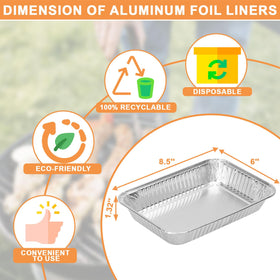 PETKAO 20-pack aluminum liners for mess-free cooking and easy disposal.