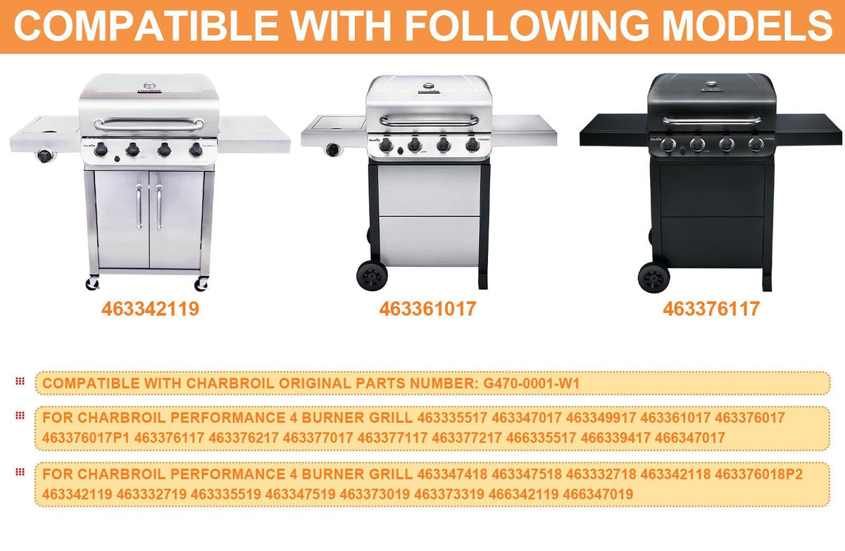 PETKAO warming rack fits Charbroil 4-burner models for seamless installation