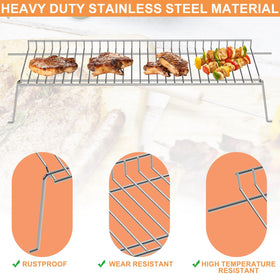 PETKAO warming rack installs quickly expanding grill real estate for more cooking space