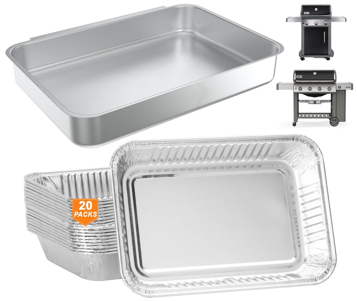 PETKAO Genesis II drip-pan kit GS4 300/400 fits Weber grills for easier grease management.