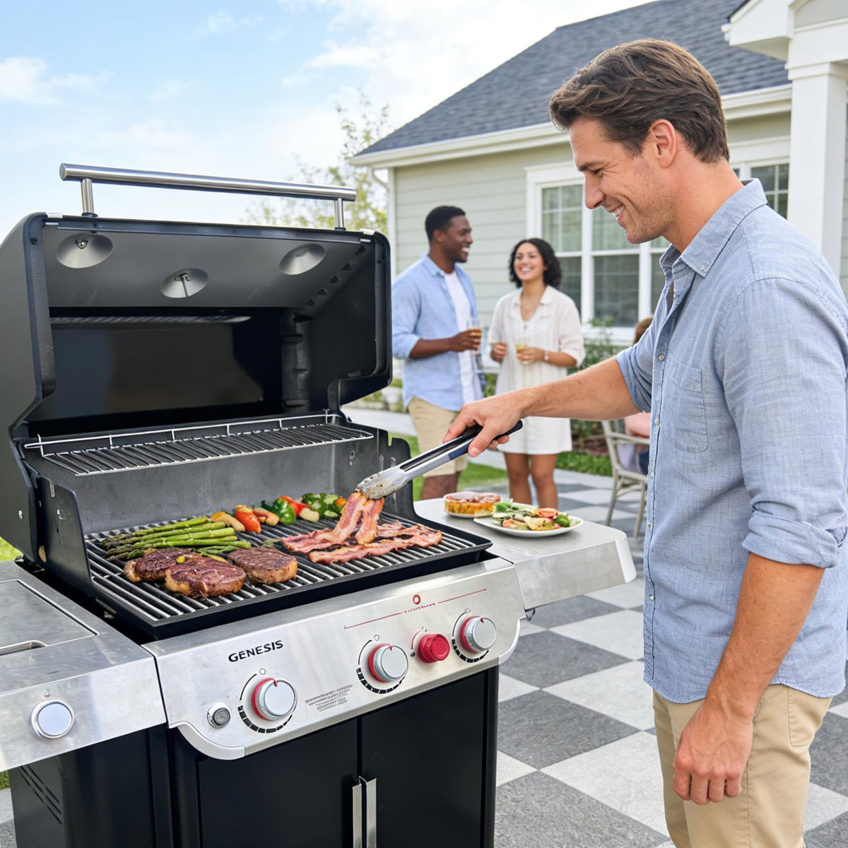 PETKAO Genesis II heat deflector - stainless steel 3-pack to protect burners.