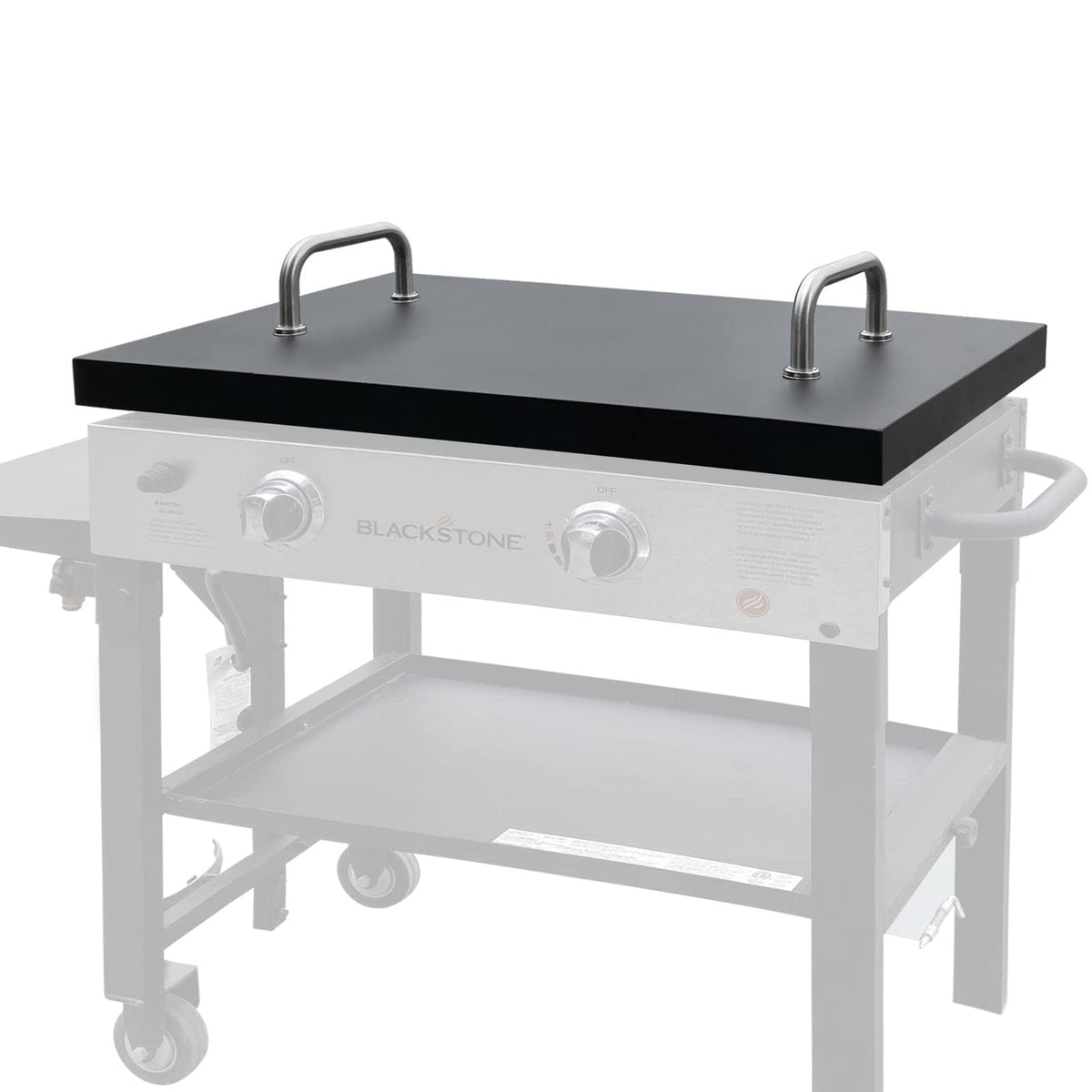 PETKAO griddle lid front view for 28-inch Blackstone with dual handles.