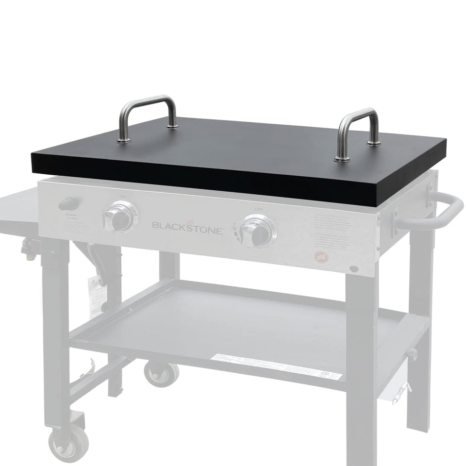 PETKAO griddle lid front view for 28-inch Blackstone with dual handles.