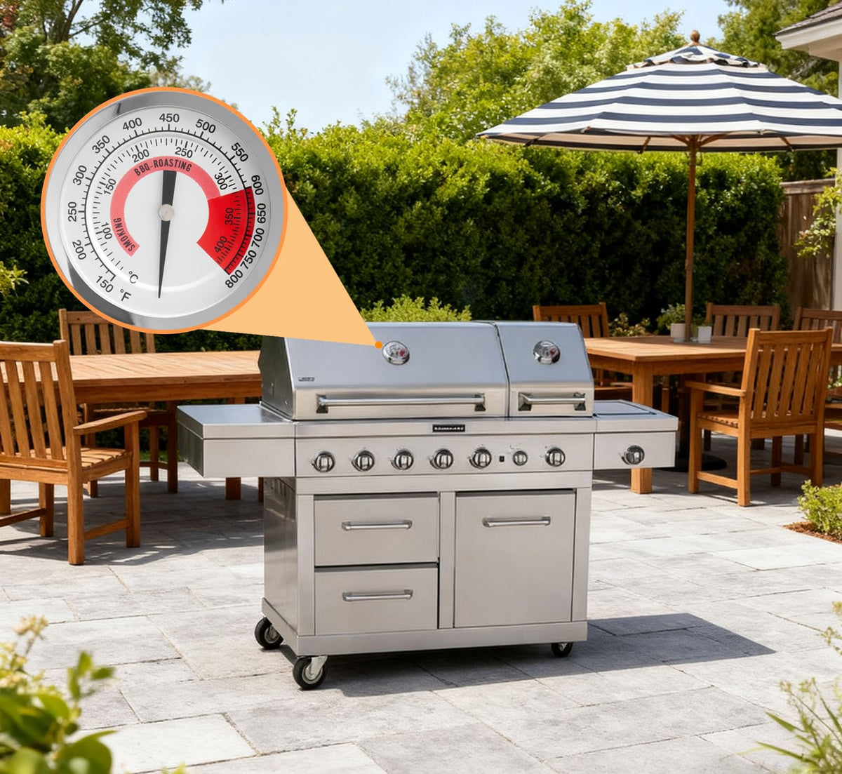 PETKAO thermometer for Kirkland 720-1068 enables accurate grill temperature feedback