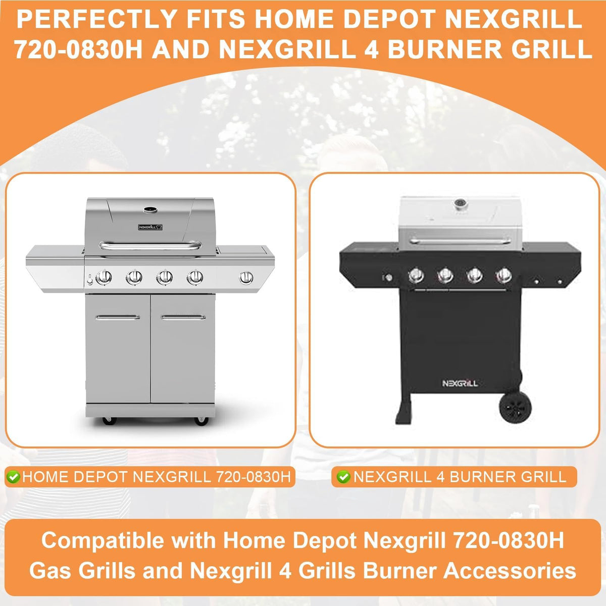 PETKAO warming rack on Nexgrill 4-burner model for added cooking space