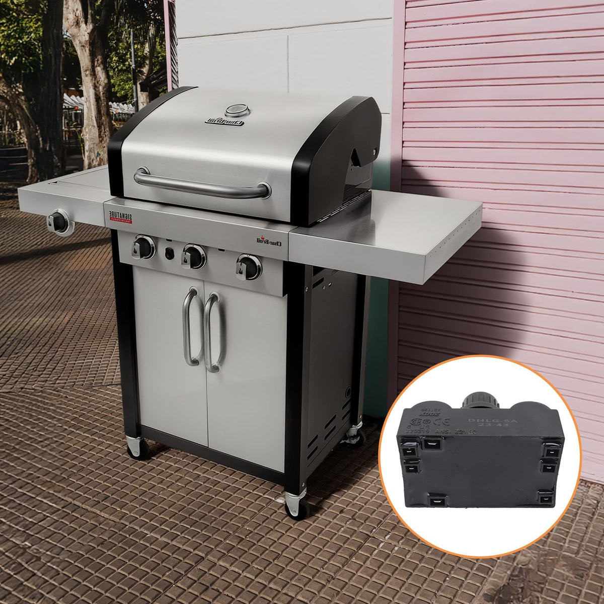 PETKAO Charbroil igniter module compatible with 5 outlets for replacement.