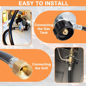 PETKAO leak-test with soapy water ensures safe grill setup