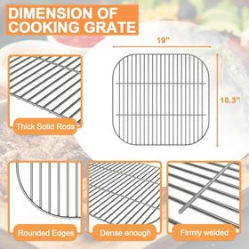 PETKAO heavy-duty steel grill grate resists corrosion for outdoor grilling.
