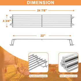 PETKAO stainless-steel-warming-rack-closeup shows durable finish for years of grilling