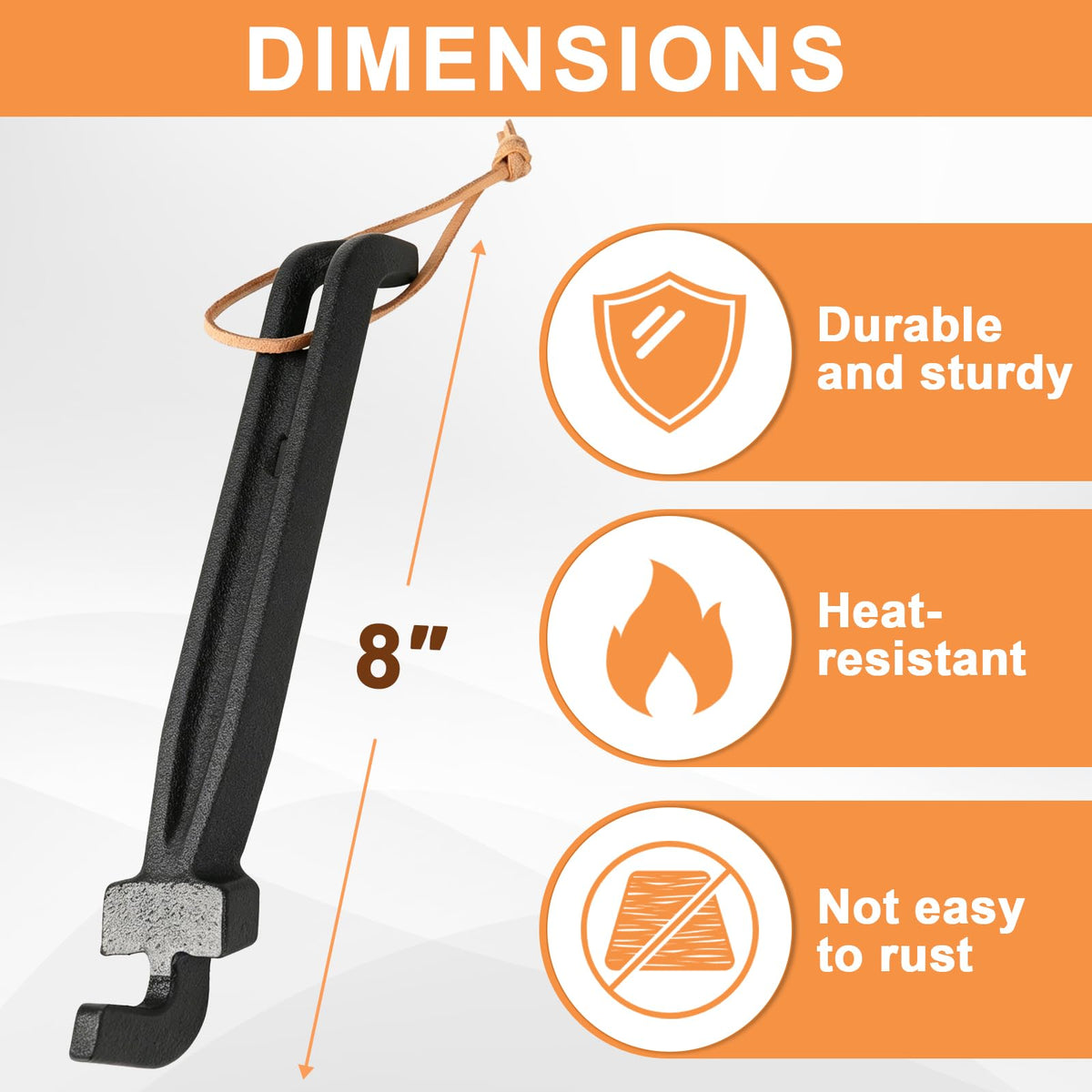 PETKAO two-pack grate remover lifters with leather lanyards.