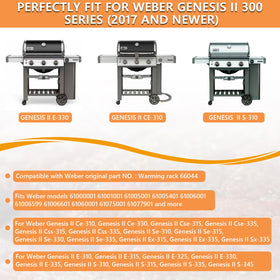 PETKAO two-sided warming rack adds extra surface on Weber Genesis II.
