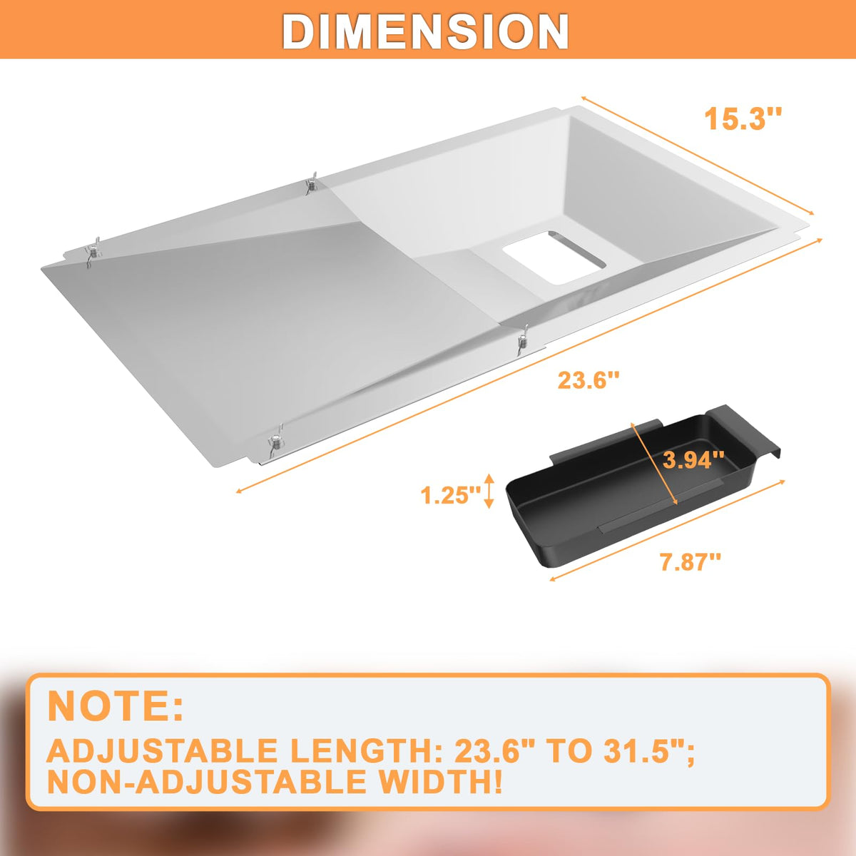 PETKAO universal drip pan for 3/4/5-burner grills supports multiple brands.