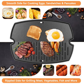 PETKAO Weber Q griddle 7582 matte enamel finish ensures even heat.