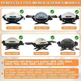 PETKAO Weber Q griddle 7582 right side reveals heat-ready surface.