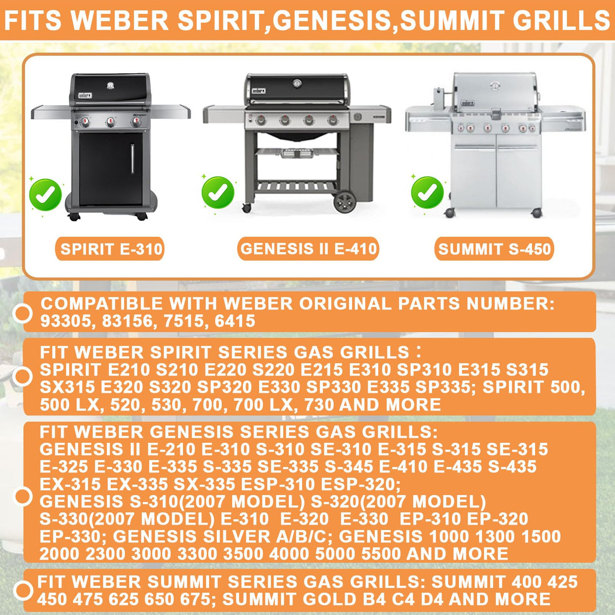 PETKAO Weber Spirit grease tray supports quick cleanup during grilling.