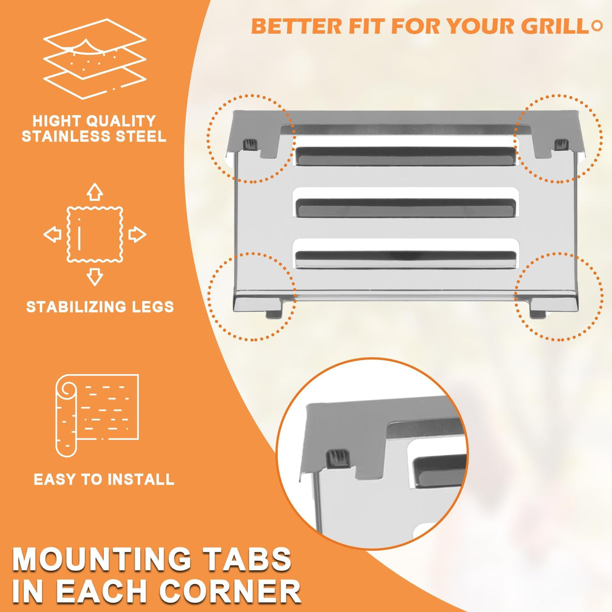 PETKAO Weber Spirit II heat deflector size; fits GS4 Spirit II models securely.
