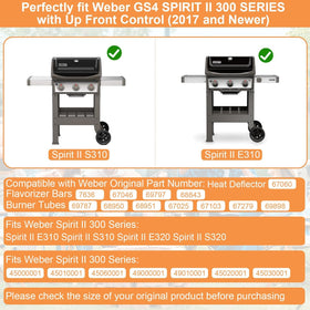 PETKAO Weber Spirit II left main burner tube; supports consistent high heat output.