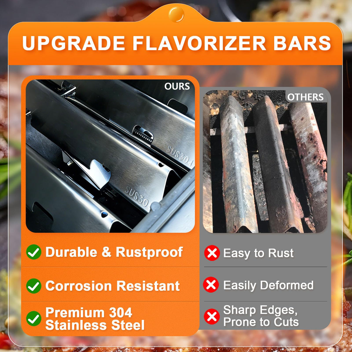 PETKAO Weber Spirit II packaged kit; includes burners, deflector, and bars.