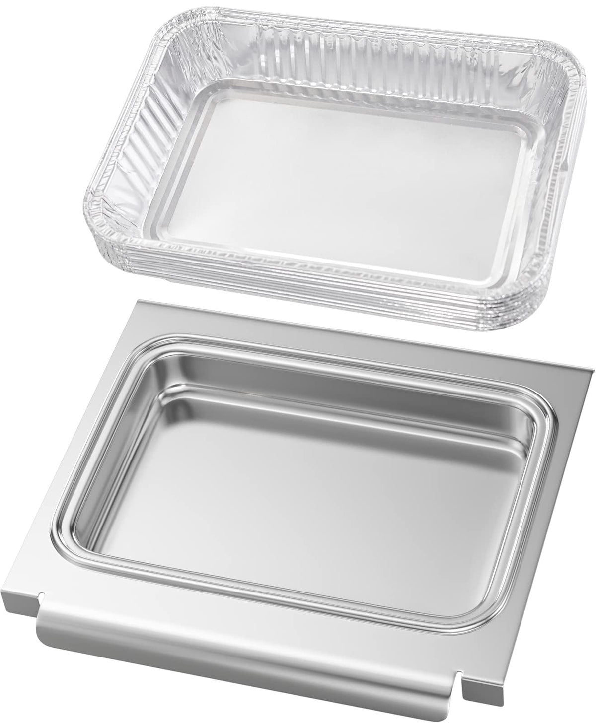 PETKAO stainless steel grease catcher complements Weber grills with durable design.