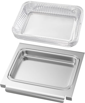 PETKAO stainless steel grease catcher complements Weber grills with durable design.