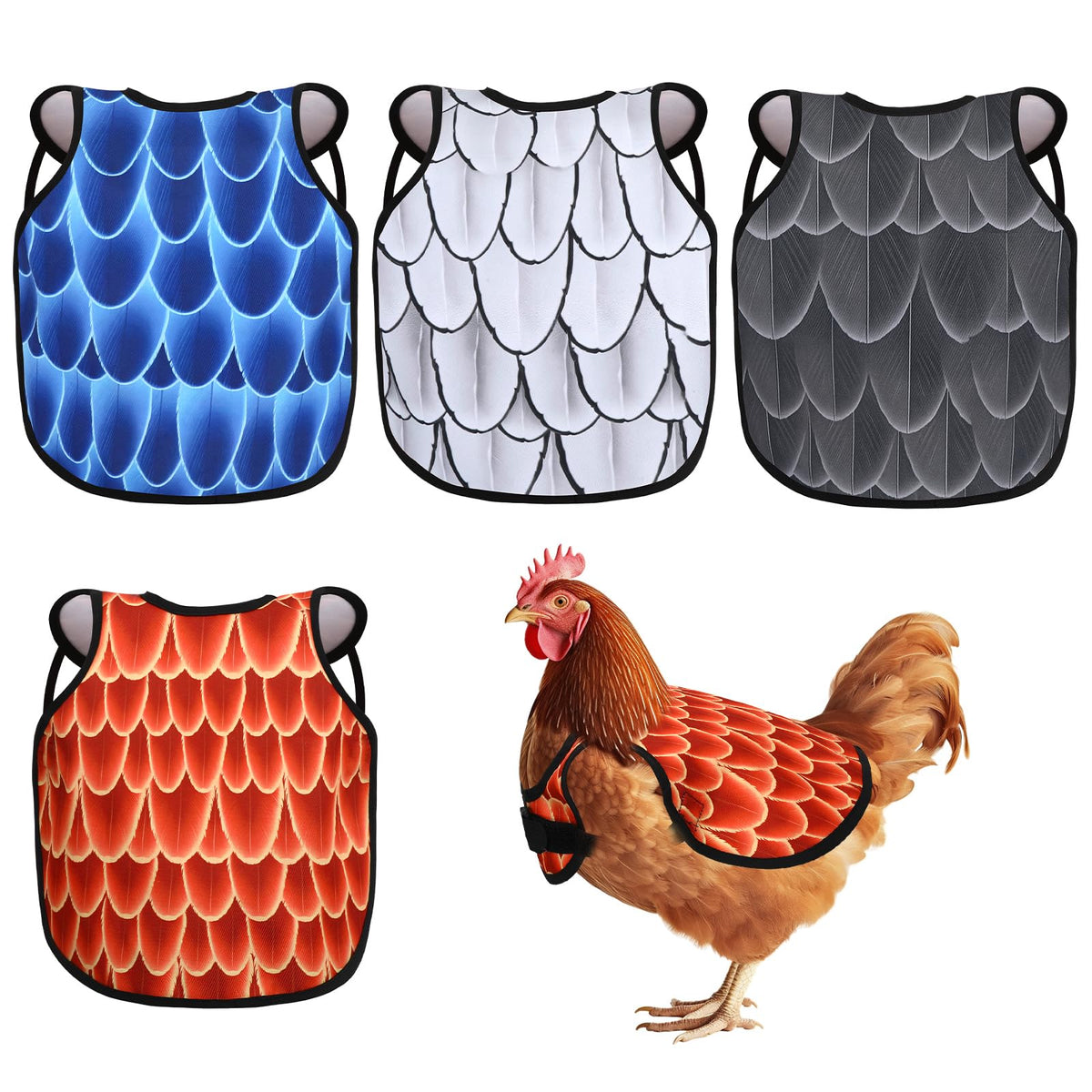 PetKnows blue back saddle protects feathers while moving freely.