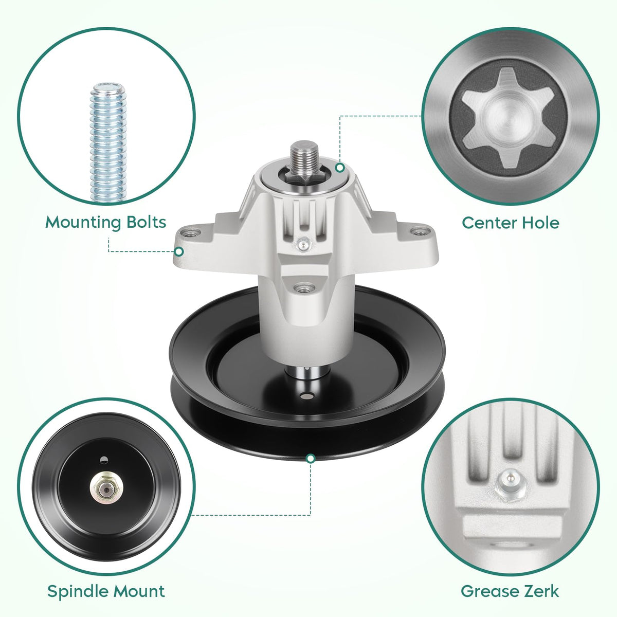 PetMigo 618-04461 spindle for 42 inch decks ensures precise alignment