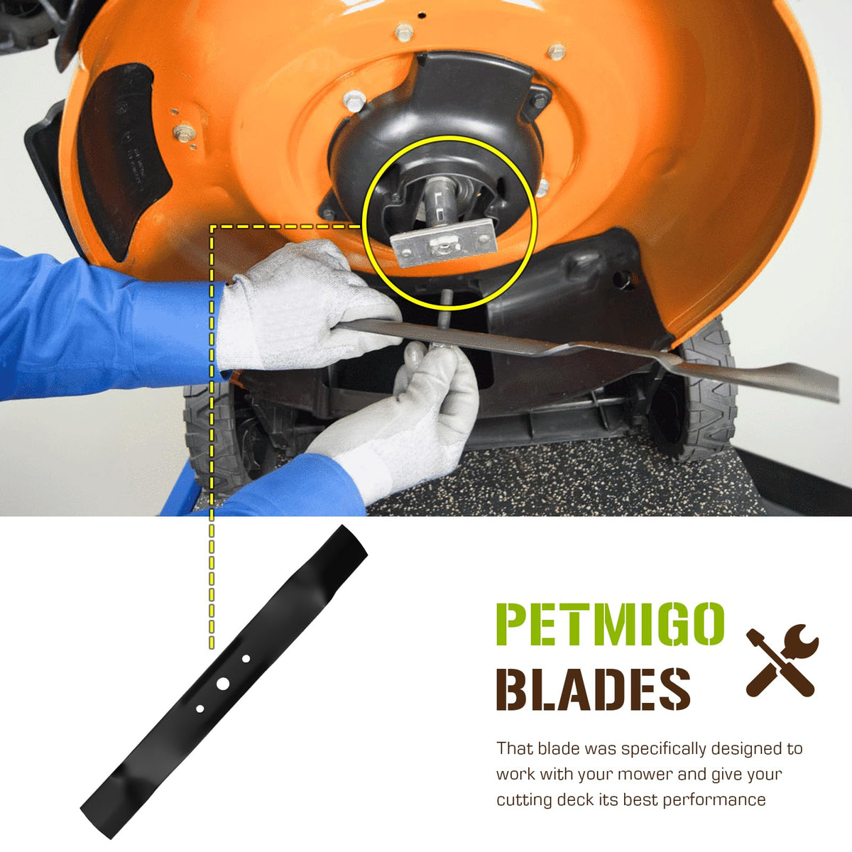PetMigo rust-proof coating extends blade life on heavy grass