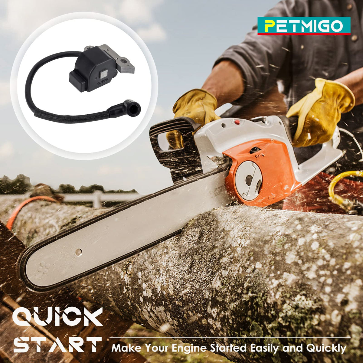 PetMigo ignition coil durability: metal and rubber parts resist wear for dependable service