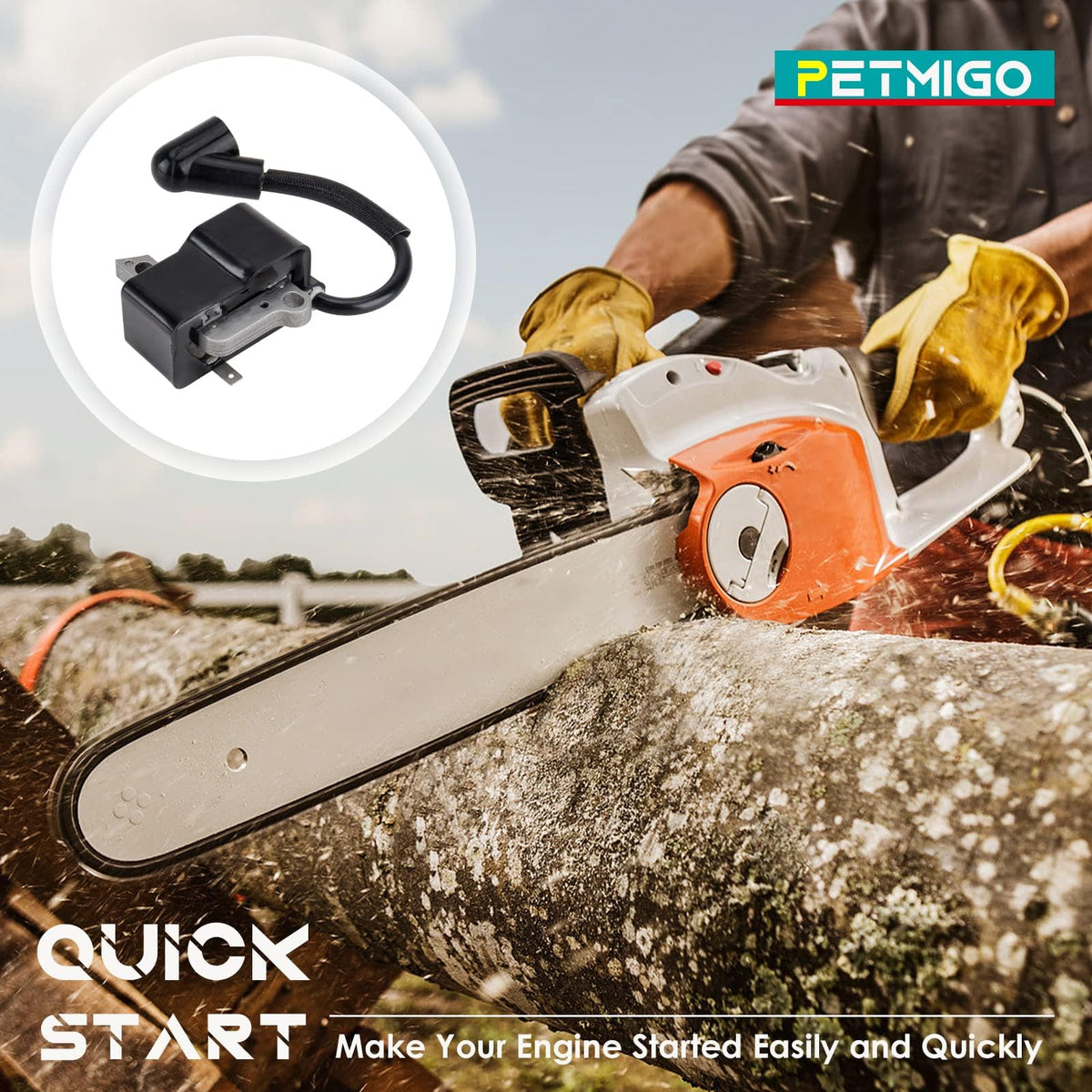 PetMigo ignition coil with metal body resists wear during frequent cutting