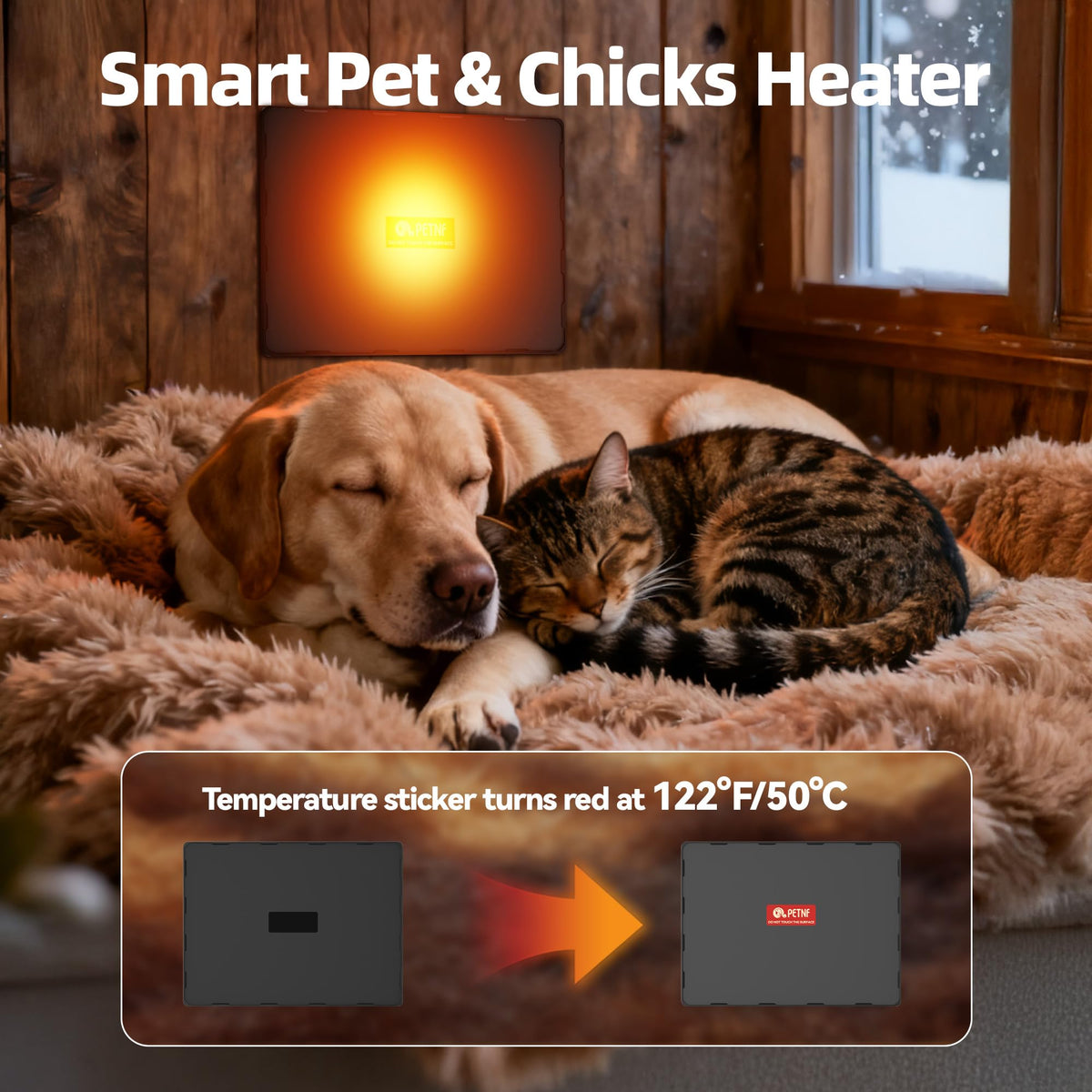 PETNF energy-efficient 140W heater lowers electricity use.