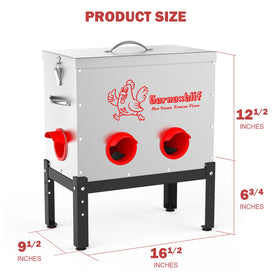 Petpvilit 6-port metal feeder shows multiple chickens feeding at once