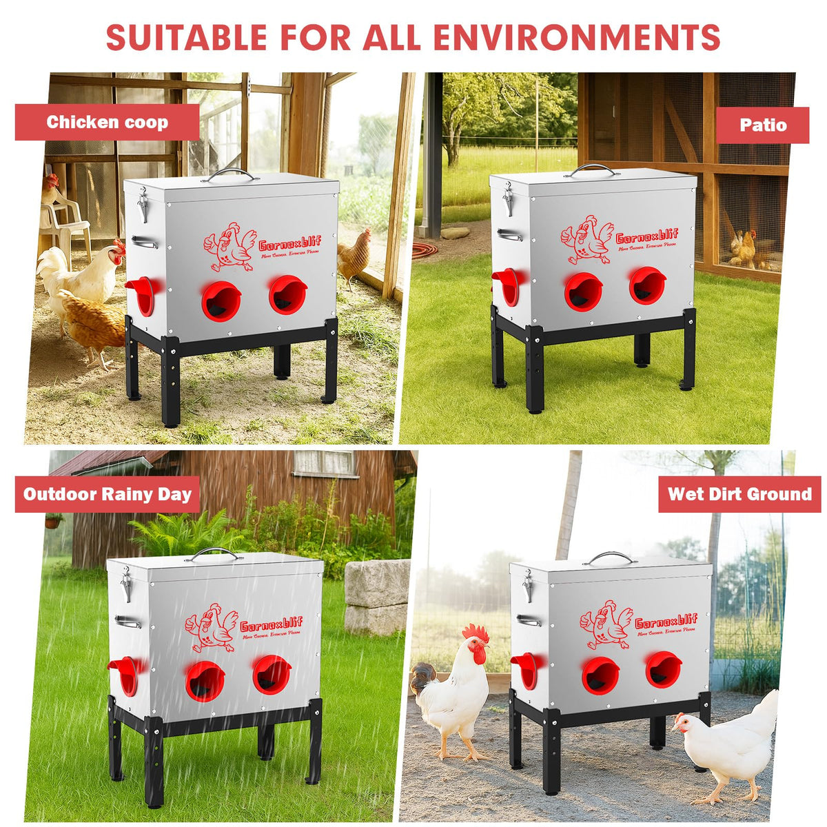 Petpvilit stable square-base with four legs keeps feeder steady