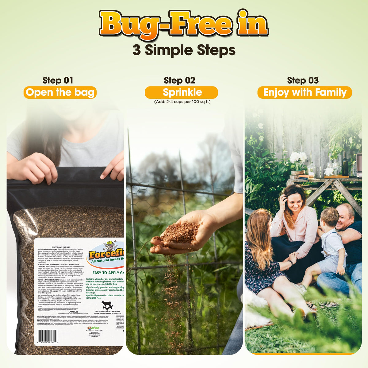 Petra ForceField eco-friendly corn-husk base blends with soil.